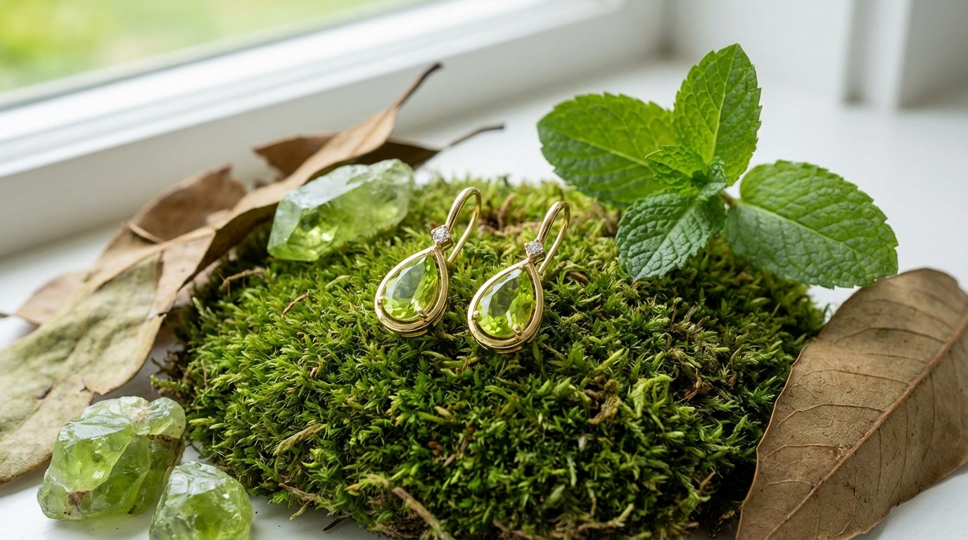 dainty teardrop peridot earrings for august birthdays